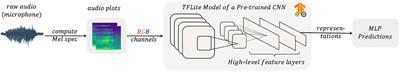 DeepSpectrumLite: A Power-Efficient Transfer Learning Framework for Embedded Speech and Audio Processing From Decentralized Data